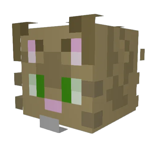 WindowCatt Minecraft avatar head, 3D render
