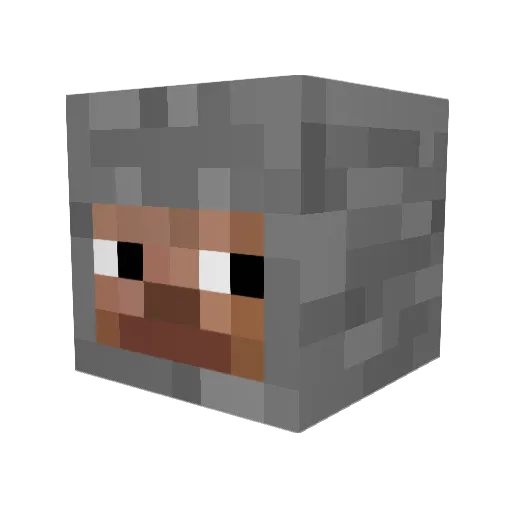Windows7Premium Minecraft avatar head, 3D render