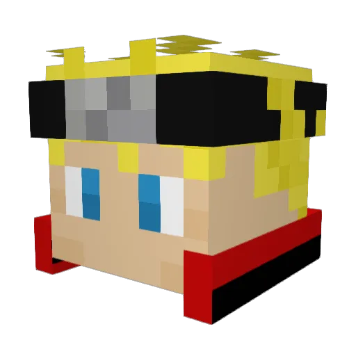 WindturbineMan Minecraft avatar head, 3D render