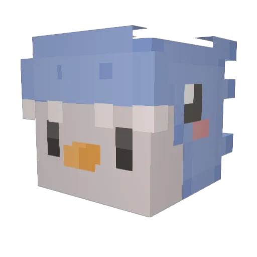 WingapoXD Minecraft avatar head, 3D render