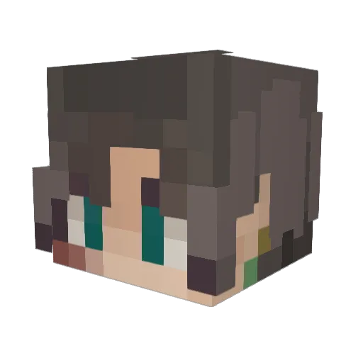 WingedBlue Minecraft avatar head, 3D render