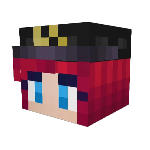 WingedHater Minecraft avatar head, 3D render