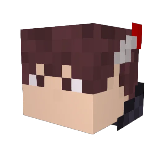 WingedSpear Minecraft avatar head, 3D render