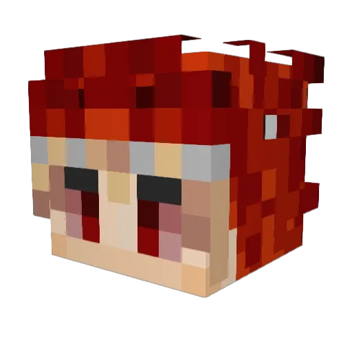 Wingzord Minecraft avatar head, 3D render