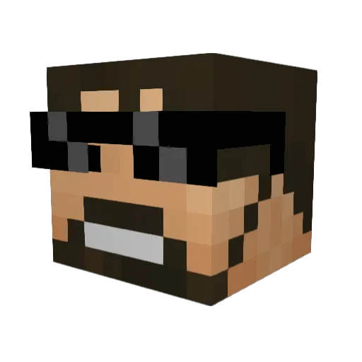 Winlun Minecraft avatar head, 3D render