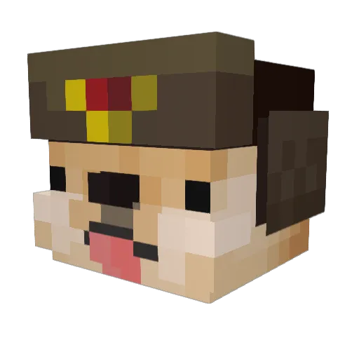 Winn3_ Minecraft avatar head, 3D render