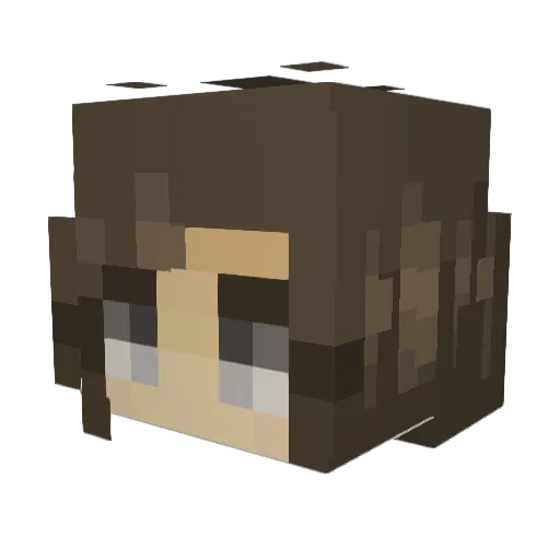WinnCuki Minecraft avatar head, 3D render