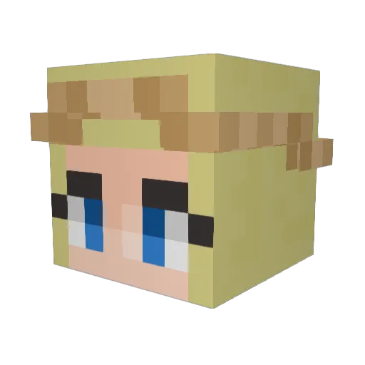 Winnbert Minecraft avatar head, 3D render