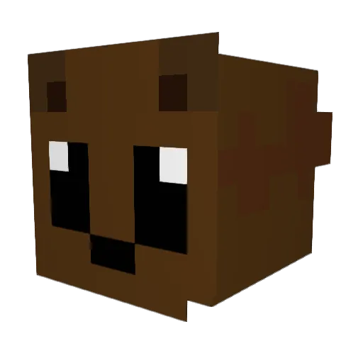 WinniBear Minecraft avatar head, 3D render