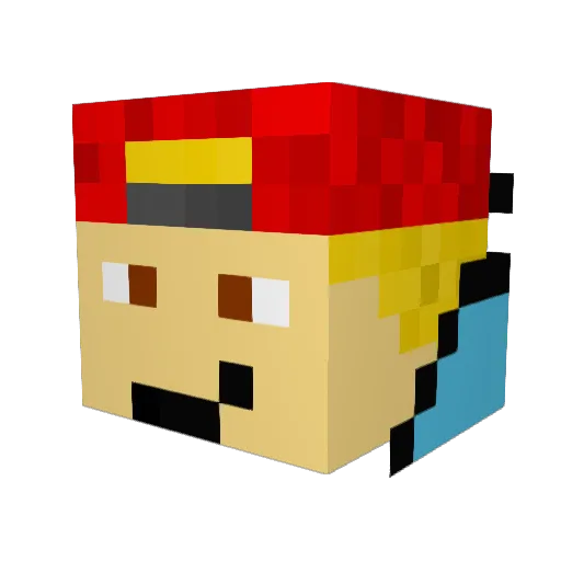 Winnick Minecraft avatar head, 3D render