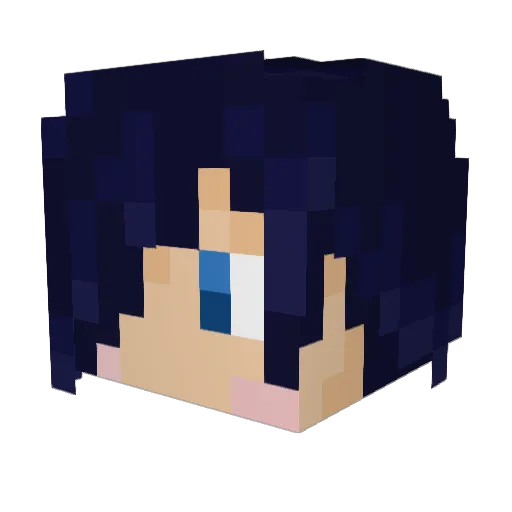 WinnieK Minecraft avatar head, 3D render