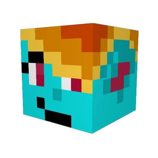 Winslet Minecraft avatar head, 3D render