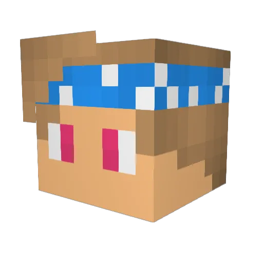 Winstate Minecraft avatar head, 3D render