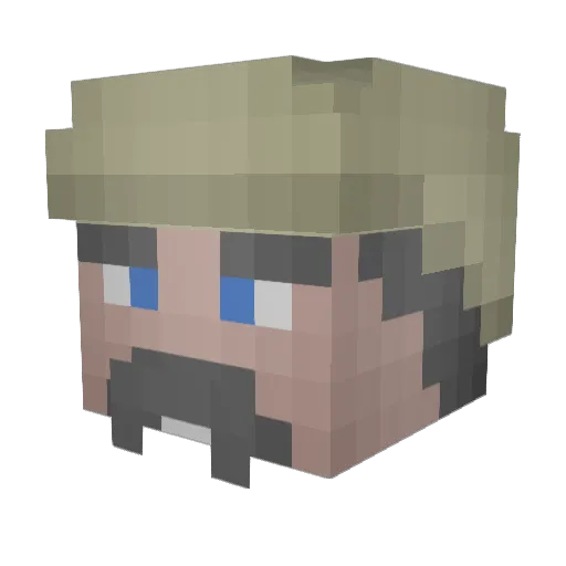 WinstonBeige Minecraft avatar head, 3D render