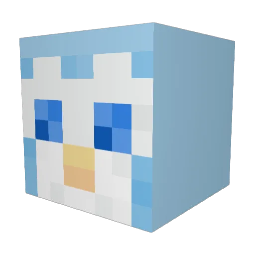 WinterBirdYT Minecraft avatar head, 3D render