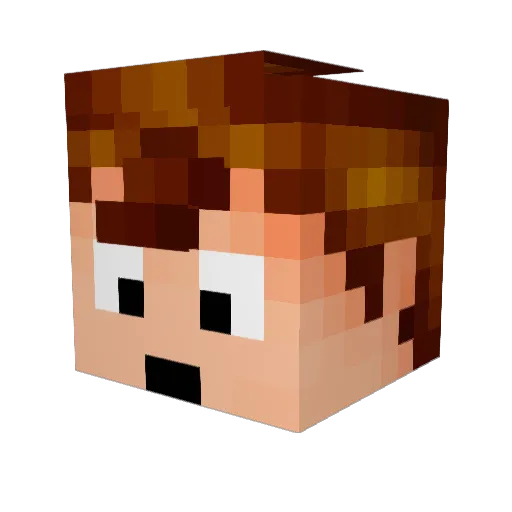 WinterLHR Minecraft avatar head, 3D render