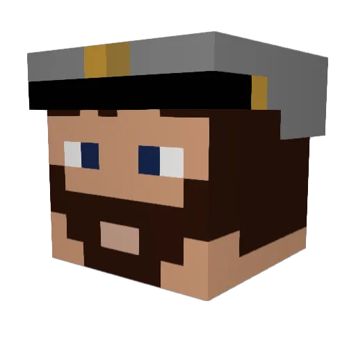 WinterWarlock Minecraft avatar head, 3D render