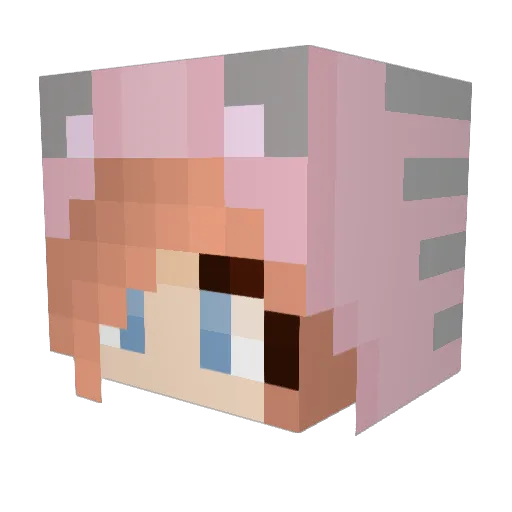 WinterWhit Minecraft avatar head, 3D render