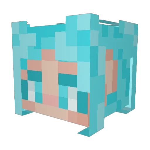WinterWombat Minecraft avatar head, 3D render