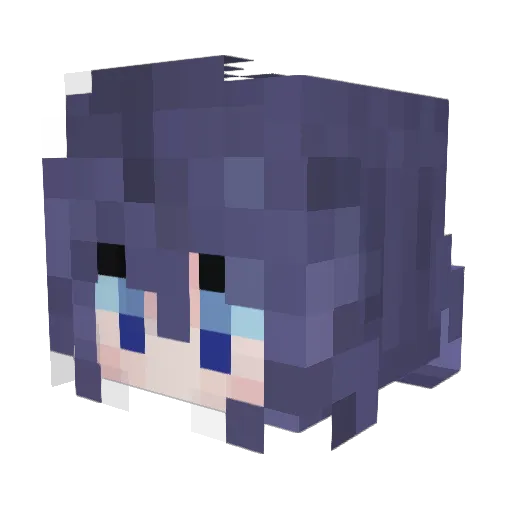 Winter_Miku Minecraft avatar head, 3D render