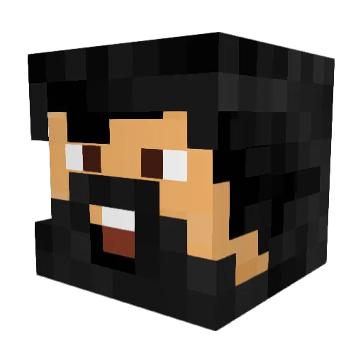 WintherFox Minecraft avatar head, 3D render
