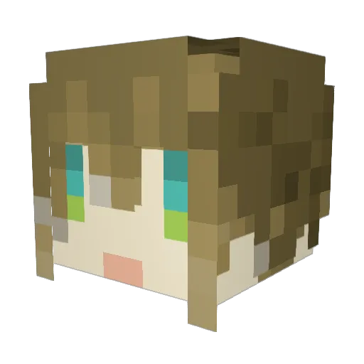 Wipewu Minecraft avatar head, 3D render