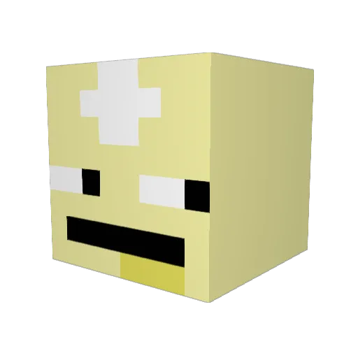 Wirmsl Minecraft avatar head, 3D render