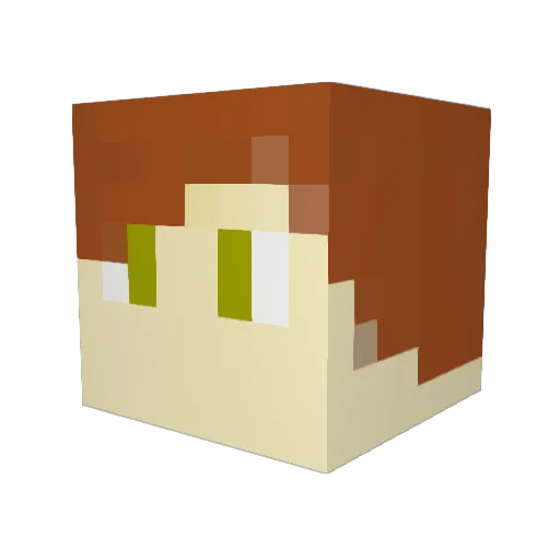Wirodeu Minecraft avatar head, 3D render
