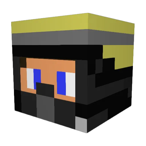 Wiruif Minecraft avatar head, 3D render