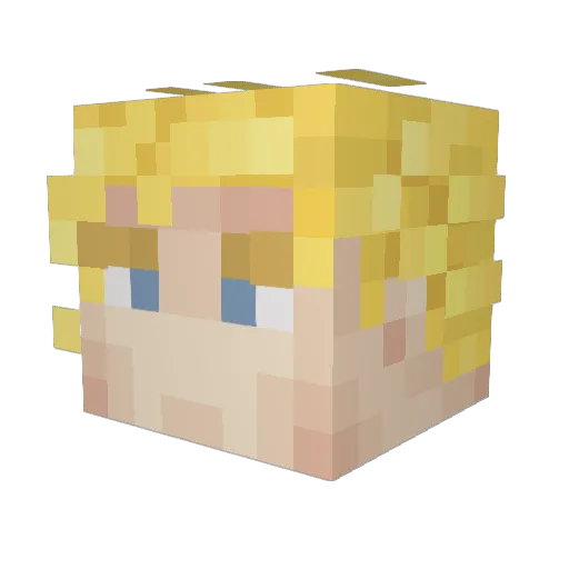 WiseGinger22 Minecraft avatar head, 3D render