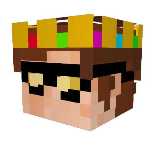 WisePopcornXD Minecraft avatar head, 3D render