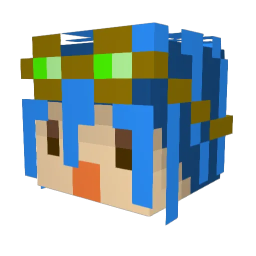 WiseWolfHunting Minecraft avatar head, 3D render