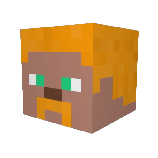 Wiselyasf Minecraft avatar head, 3D render