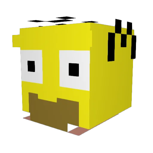 WiserTime Minecraft avatar head, 3D render