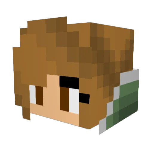 Wishihadapizza Minecraft avatar head, 3D render