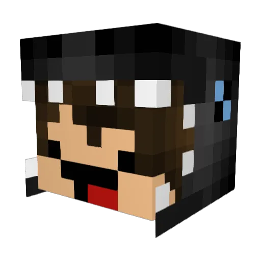 WishoPlay Minecraft avatar head, 3D render