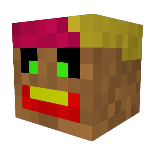 Wisinx Minecraft avatar head, 3D render