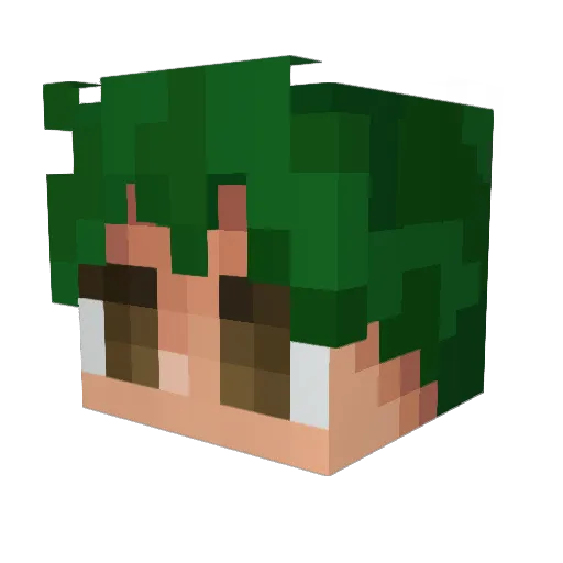 WiskMC Minecraft avatar head, 3D render