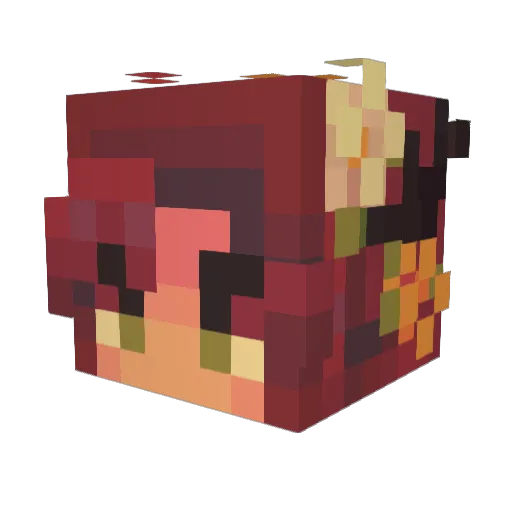 WispySpirit Minecraft avatar head, 3D render