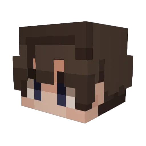 Wispyyyyy Minecraft avatar head, 3D render
