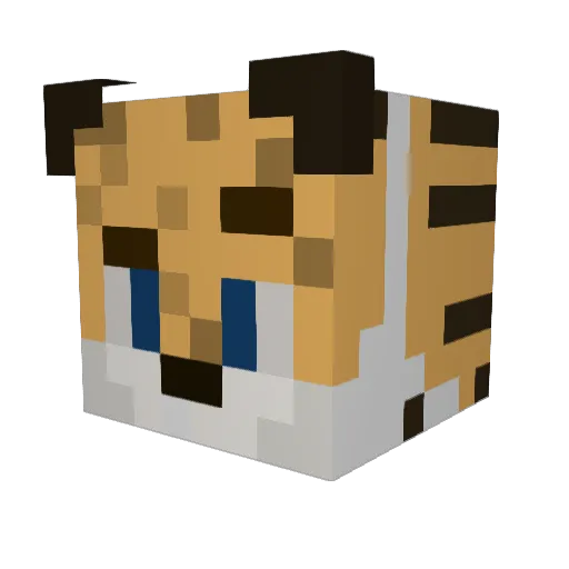 Wistasx Minecraft avatar head, 3D render
