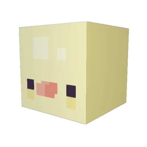 Wistoria_ Minecraft avatar head, 3D render