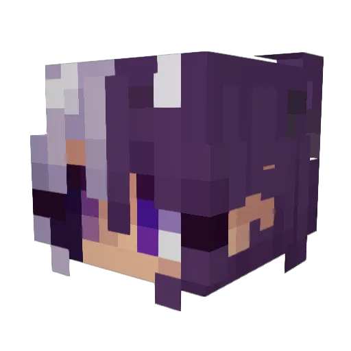 Wiszp Minecraft avatar head, 3D render