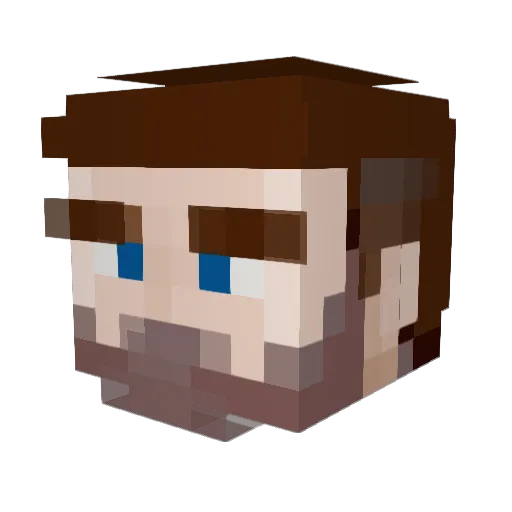 WitchDev Minecraft avatar head, 3D render