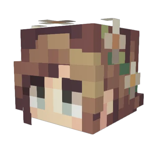 Witchelin Minecraft avatar head, 3D render