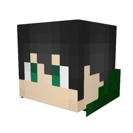 Witcher44 Minecraft avatar head, 3D render