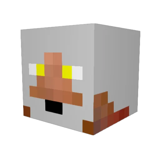 WitcherMelon Minecraft avatar head, 3D render
