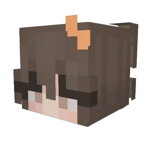 WitchesCat Minecraft avatar head, 3D render