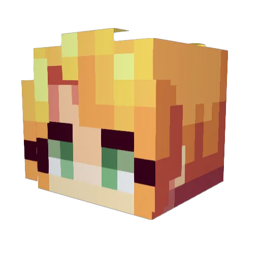 Witchhazel_ Minecraft avatar head, 3D render