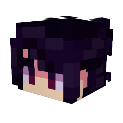 Witchito Minecraft avatar head, 3D render